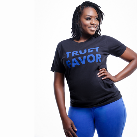 Trust Favor Signature Tee - Royal Blue Black